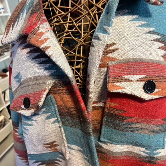 SHEIN Multicolor Aztec  Utility Jacket - Picture 3 of 5